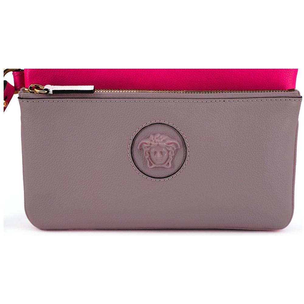 Versace Pink Calf Leather Pouch Bag Versace