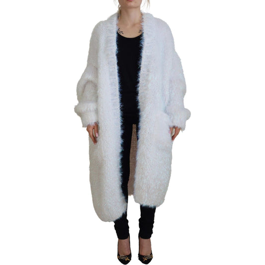 Dolce & Gabbana Elegant White Long Sleeve Cardigan Jacket Dolce & Gabbana Gray