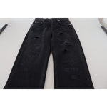 Dolce & Gabbana Black Cotton Tattered High Waist Denim Jeans PAN73081 - 40