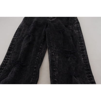 Dolce & Gabbana Black Washed Cotton High Waist Denim Jeans