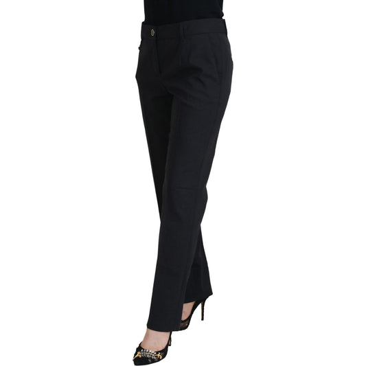 Dolce & Gabbana Chic Grey Wool Blend Pants for Elevated Style Dolce & Gabbana Black
