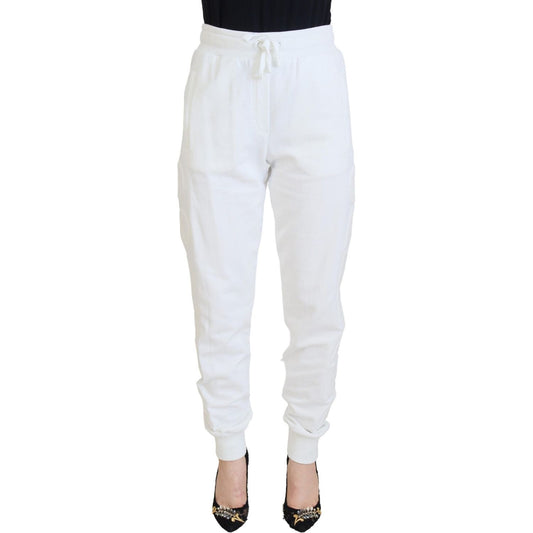 Dolce & Gabbana Elegant White Cotton Trousers Dolce & Gabbana Lavender