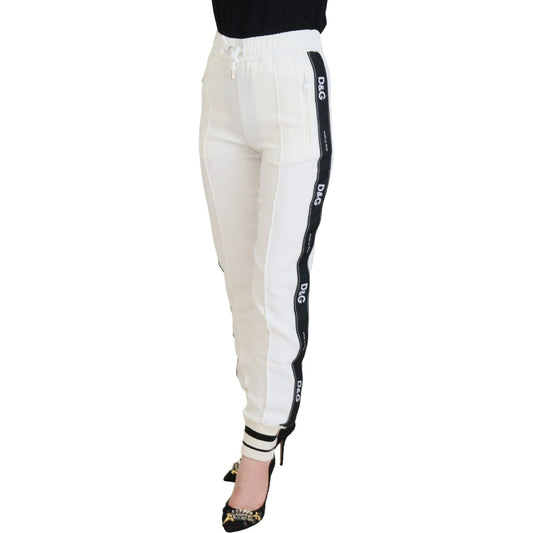 Dolce & Gabbana Chic White Jogger Pants for Elevated Comfort Dolce & Gabbana Light Gray