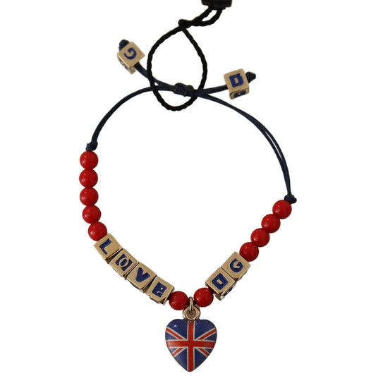 Dolce & Gabbana Elegant Blue, Red Glass & Zama Bracelet Bracelet Dolce & Gabbana Sienna
