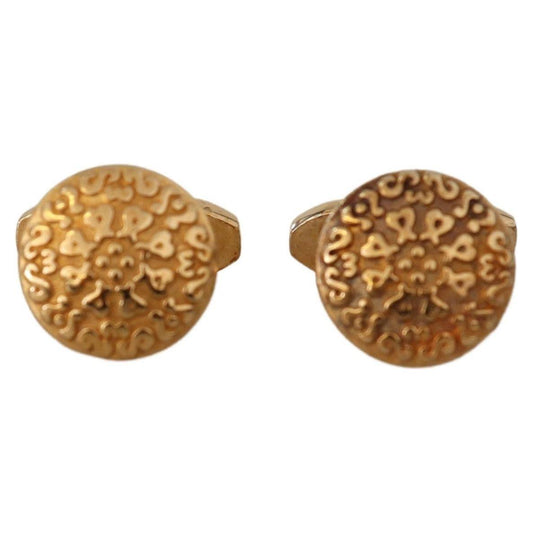 Dolce & Gabbana Elegant Gold Plated Brass Men's Cufflinks Cufflinks Dolce & Gabbana Sienna