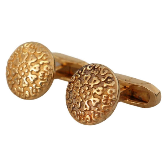 Dolce & Gabbana Elegant Gold Plated Brass Men's Cufflinks Cufflinks Dolce & Gabbana Sienna