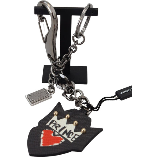 Dolce & Gabbana Elegant Silver and Black Designer Keychain Dolce & Gabbana Dark Slate Gray