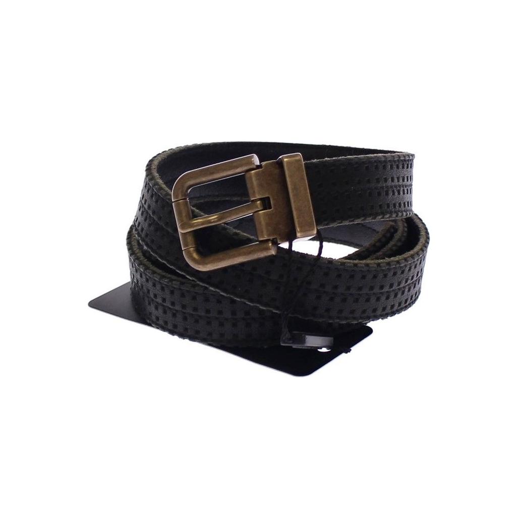 Dolce & Gabbana Blue Leather Logo Belt