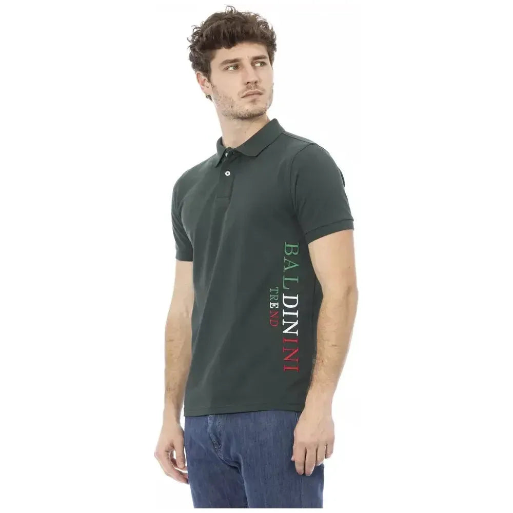 别致的绿色刺绣 Polo 衫