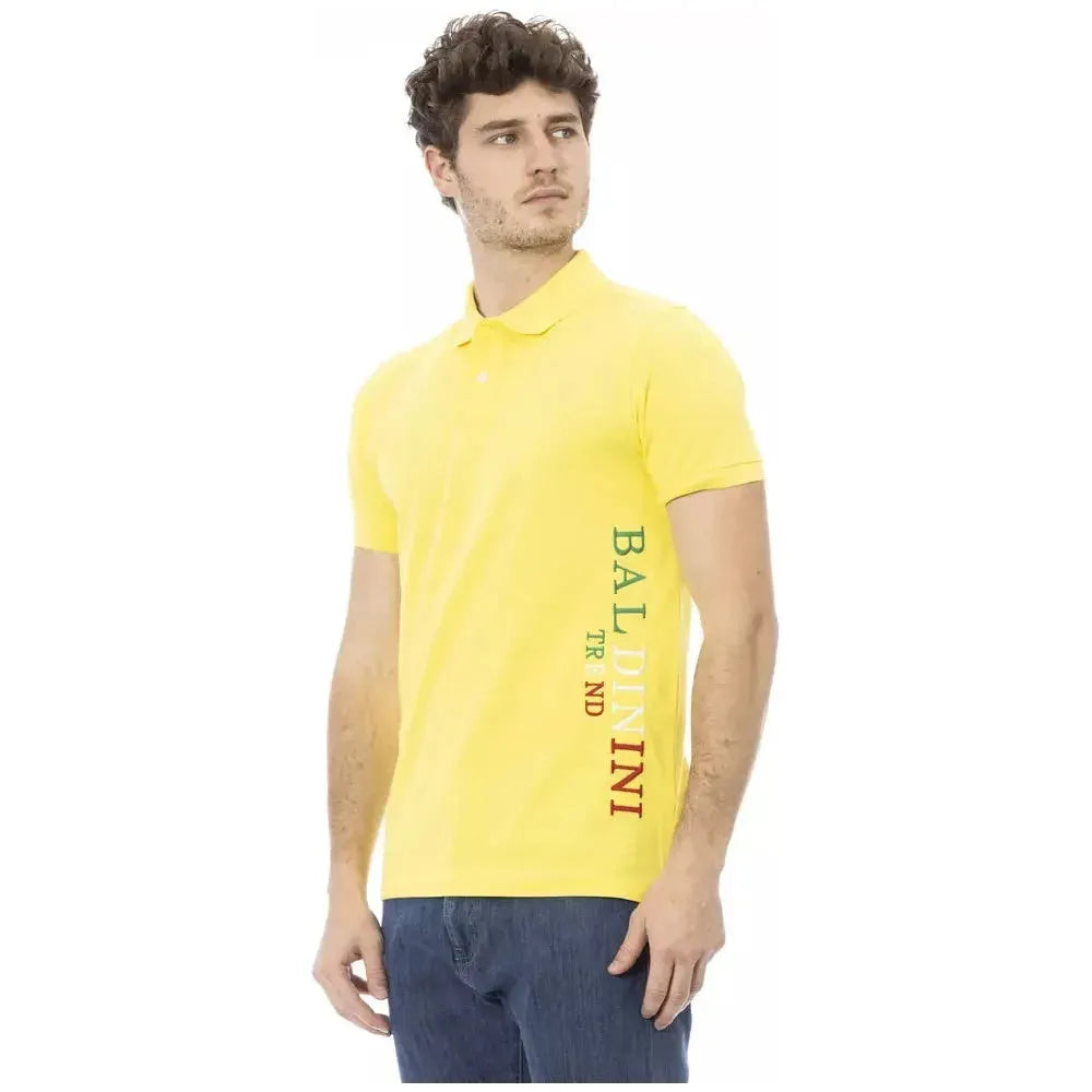 别致黄色短袖棉质 Polo 衫