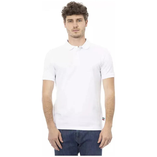 Baldinini Trend White Cotton Men Polo Shirt BA-23202-M