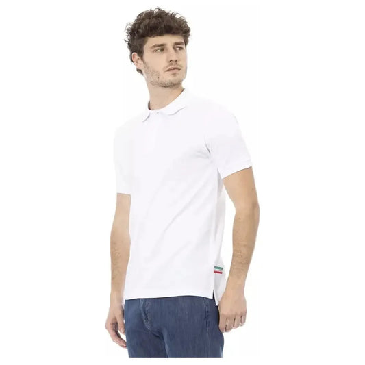 Baldinini Trend White Cotton Men Polo Shirt BA-23202-M