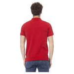 Baldinini Trend Red Cotton Men Polo Baldinini Trend Firebrick