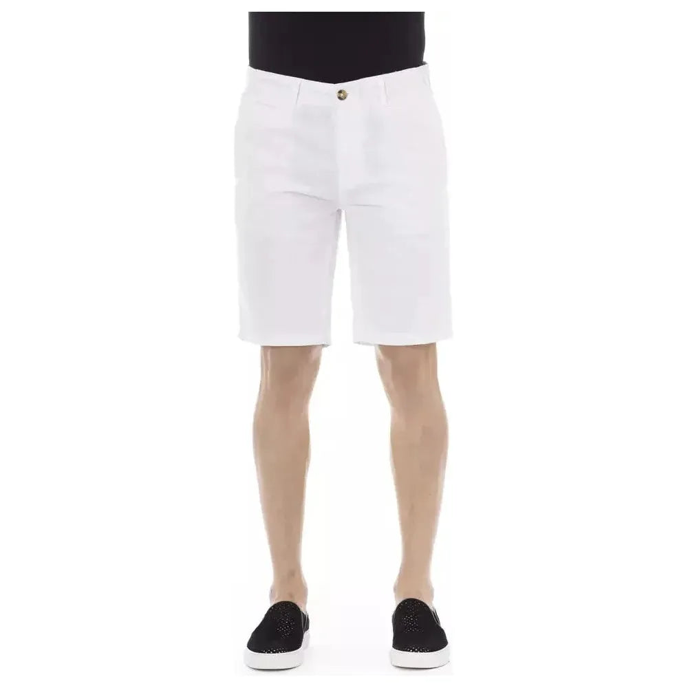 Baldinini Trend White Cotton Men's Bermuda Short BA-23220-IT44 | XS