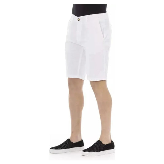 Baldinini Trend White Cotton Men's Bermuda Short BA-23220-IT44 | XS