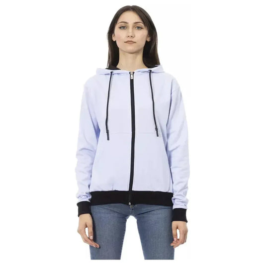 Baldinini Trend Purple Cotton Women Sweater Baldinini Trend Light Gray