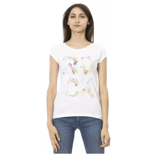 Trussardi Action White Cotton Women T-Shirt Trussardi Action Antique White