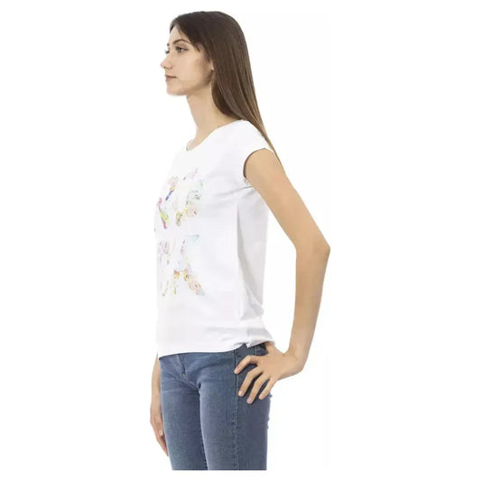 Trussardi Action White Cotton Women T-Shirt Trussardi Action Antique White