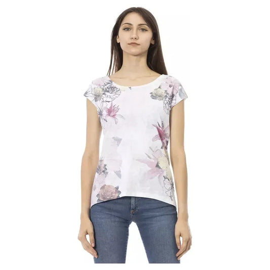 Trussardi Action White Cotton Women T-Shirt Trussardi Action Light Gray