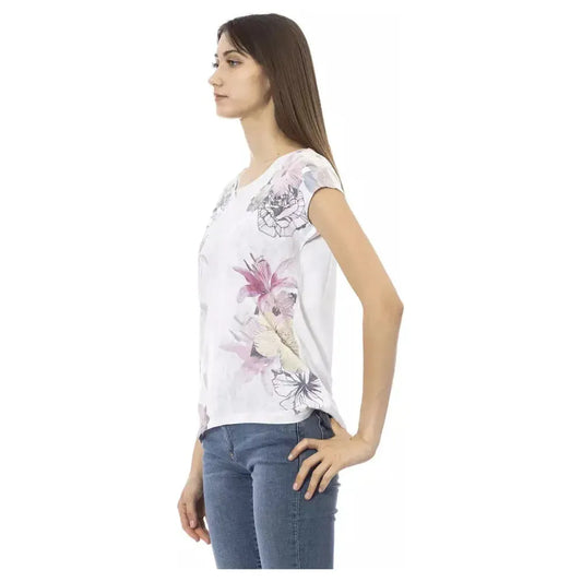 Trussardi Action White Cotton Women T-Shirt Trussardi Action Light Gray
