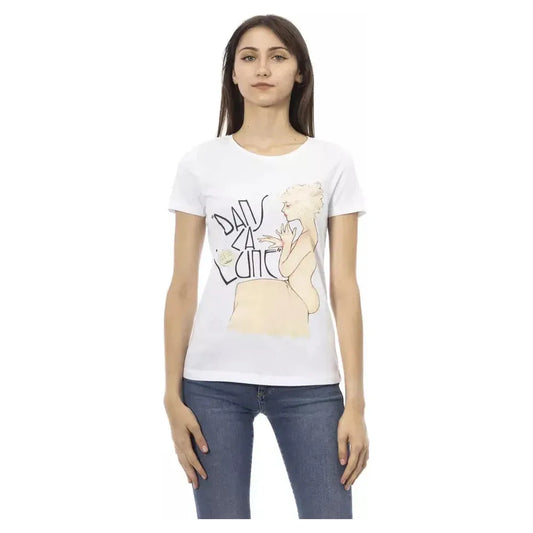 Trussardi Action White Cotton Women T-Shirt Trussardi Action Light Gray