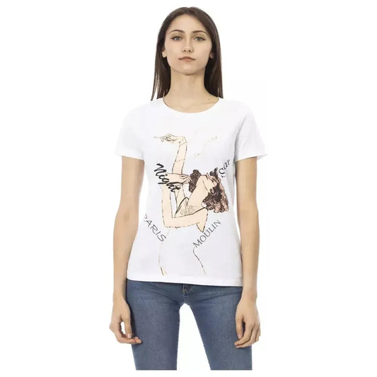 Trussardi Action White Cotton Women T-Shirt Trussardi Action Light Gray
