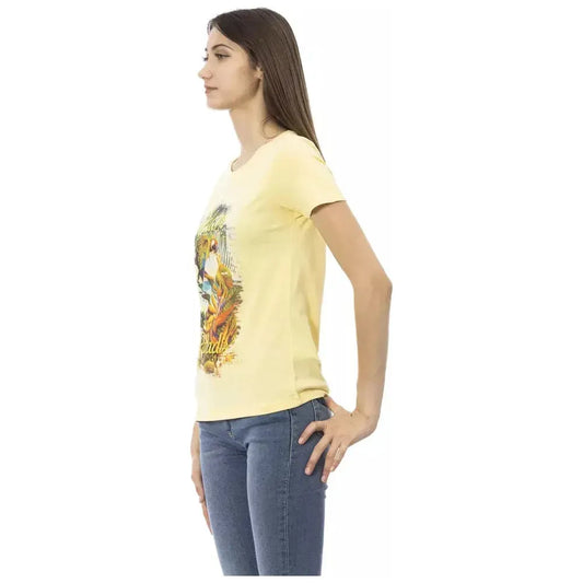 Trussardi Action Yellow Cotton Women T-Shirt Trussardi Action Wheat