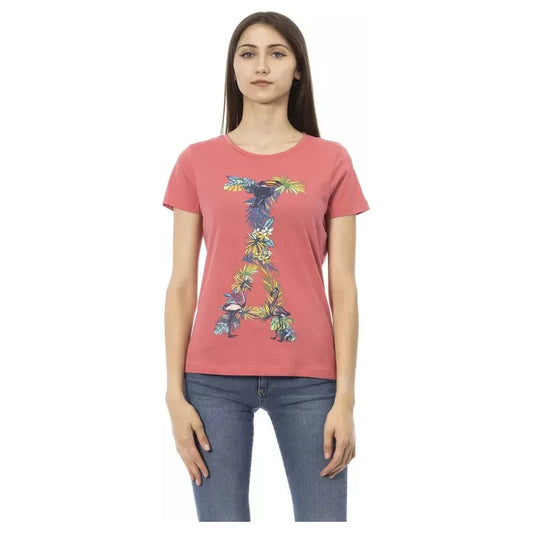 Trussardi Action Fuchsia Cotton Women T-Shirt Trussardi Action Rosy Brown