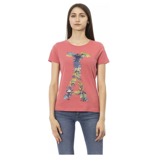 Trussardi Action Chic Fuchsia Short Sleeve Fashion Tee Trussardi Action Rosy Brown