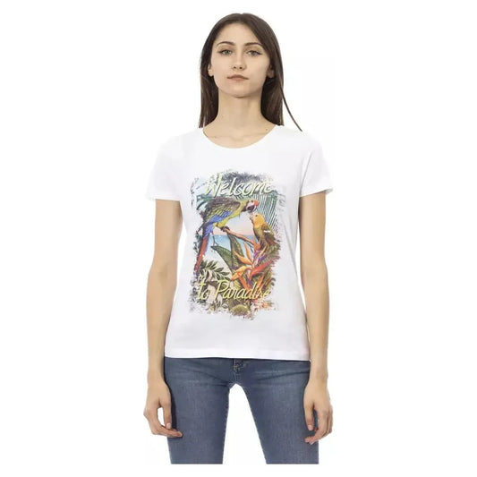 Trussardi Action White Cotton Women T-Shirt Trussardi Action Light Gray