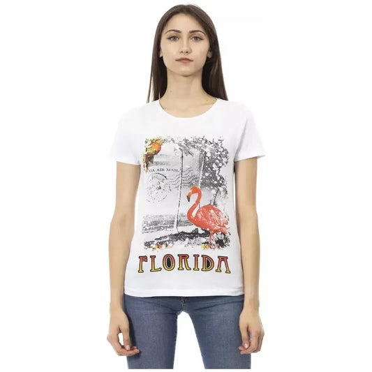 Trussardi Action White Cotton Women T-Shirt Trussardi Action Light Gray