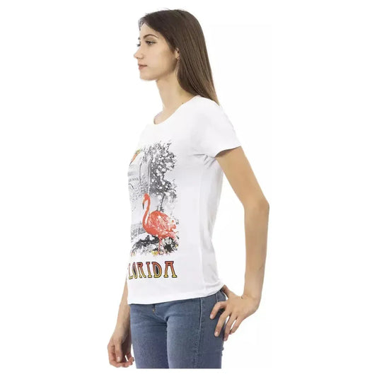 Trussardi Action White Cotton Women T-Shirt Trussardi Action Light Gray
