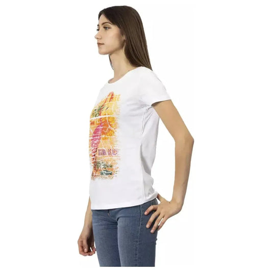 Trussardi Action White Cotton Women T-Shirt Trussardi Action Light Gray