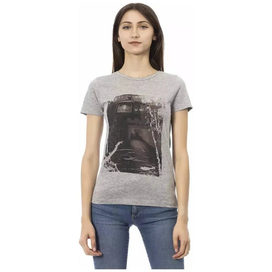 Trussardi Action Gray Cotton Women T-Shirt Trussardi Action Gray