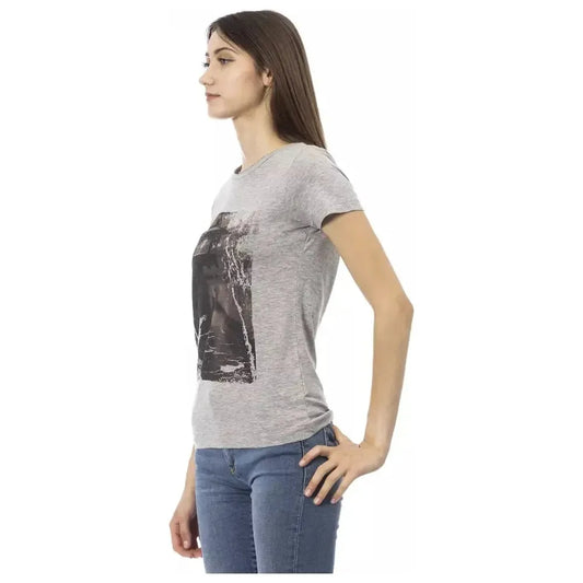 Trussardi Action Gray Cotton Women T-Shirt Trussardi Action Dark Gray