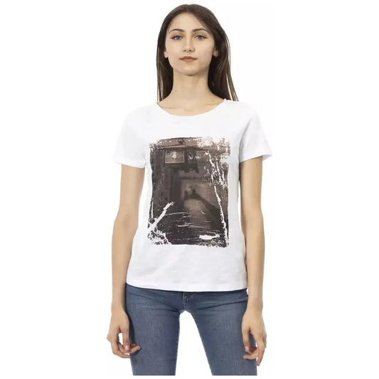 Trussardi Action White Cotton Women T-Shirt Trussardi Action Dark Slate Gray