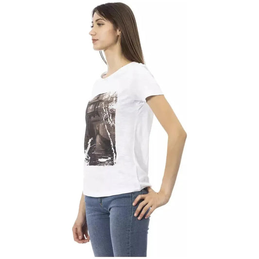 Trussardi Action White Cotton Women T-Shirt Trussardi Action Light Gray