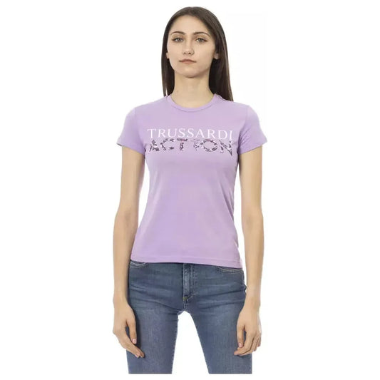 Trussardi Action Purple Cotton Women T-Shirt Trussardi Action Gray