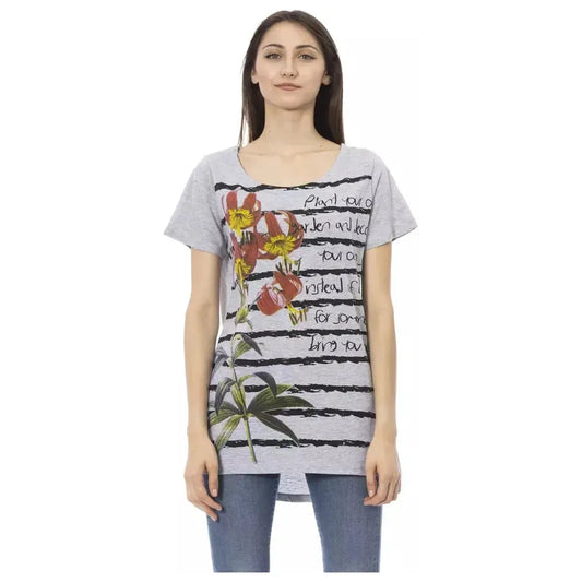 Trussardi Action Gray Cotton Women T-Shirt Trussardi Action Gray