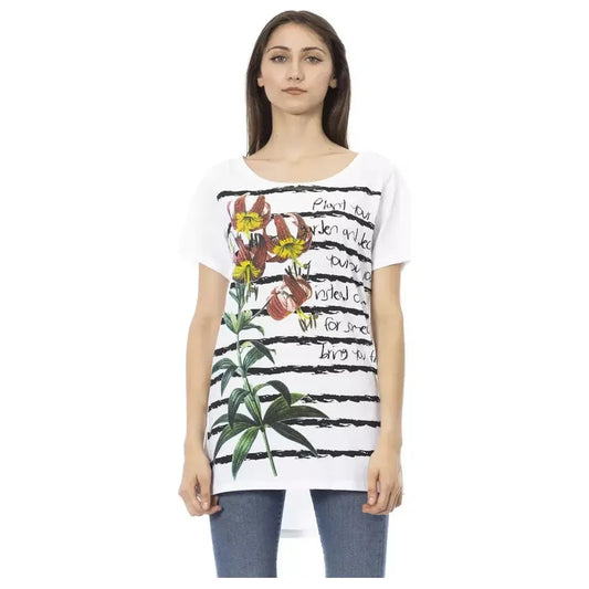 Trussardi Action White Cotton Women T-Shirt Trussardi Action Dark Slate Gray