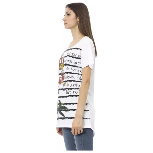 Trussardi Action White Cotton Women T-Shirt Trussardi Action Antique White