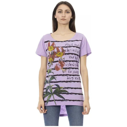Trussardi Action Purple Cotton Women T-Shirt Trussardi Action Gray