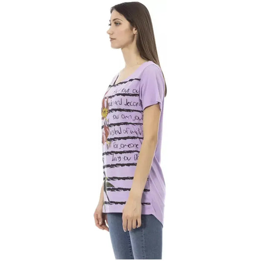 Trussardi Action Purple Cotton Women T-Shirt Trussardi Action Gray