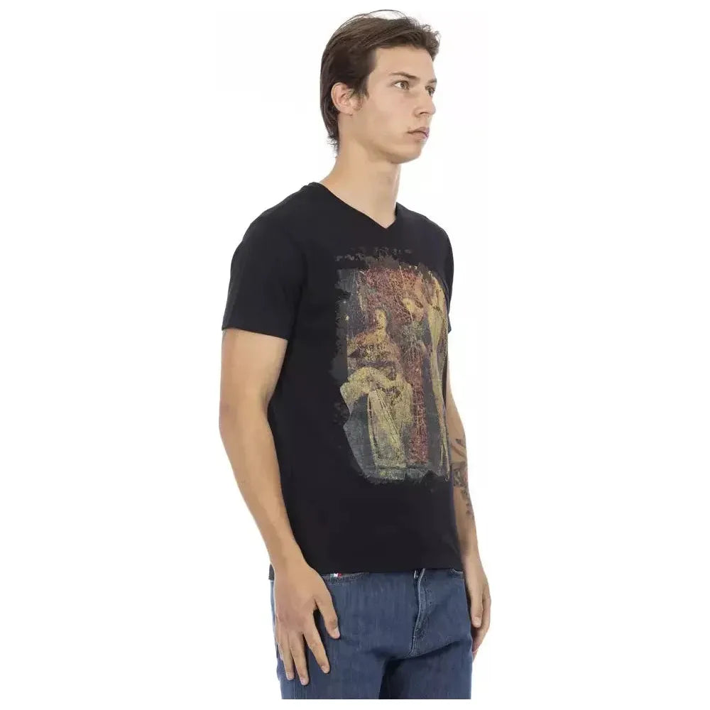Trussardi Action Black Cotton Men T-Shirt
