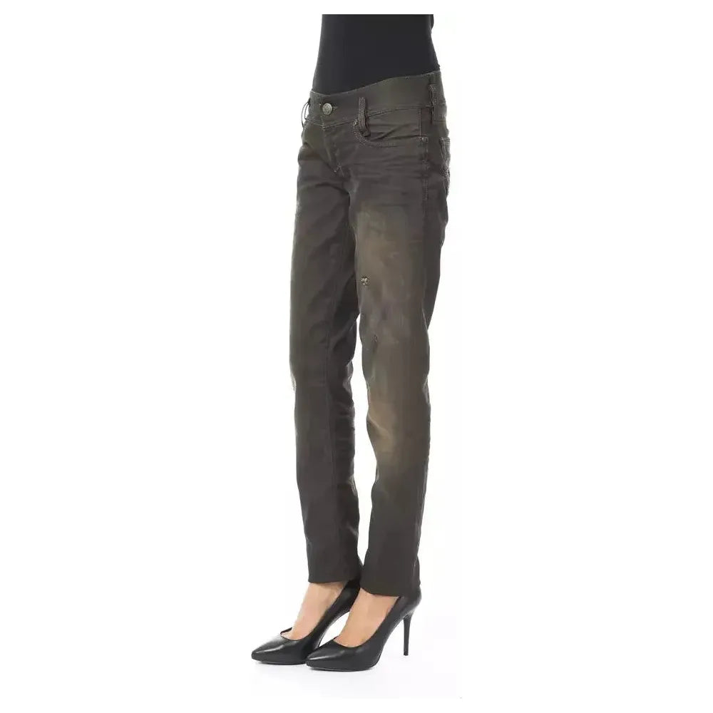 BYBLOS Black Cotton Women's Regular Jeans