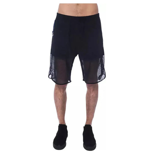 Nicolo Tonetto Black Polyester Men Short NI-13004-XS