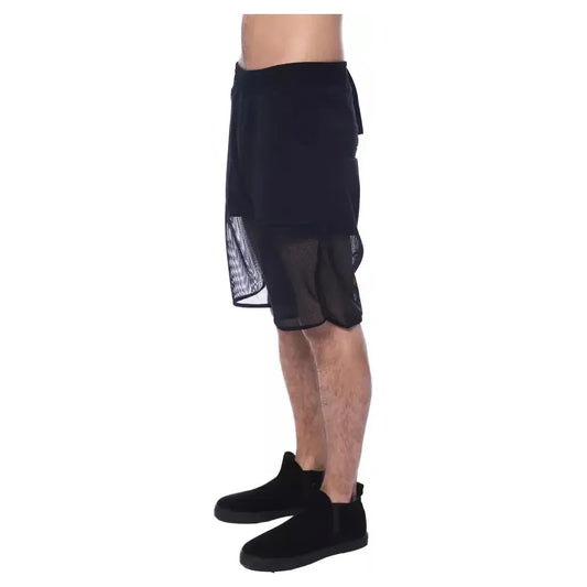 Nicolo Tonetto Black Polyester Men Short NI-13004-XS