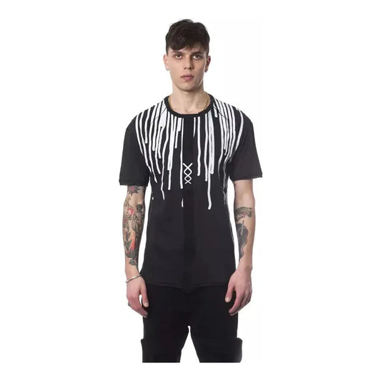 Nicolo Tonetto Black Cotton Men T-Shirt NI-12955-M