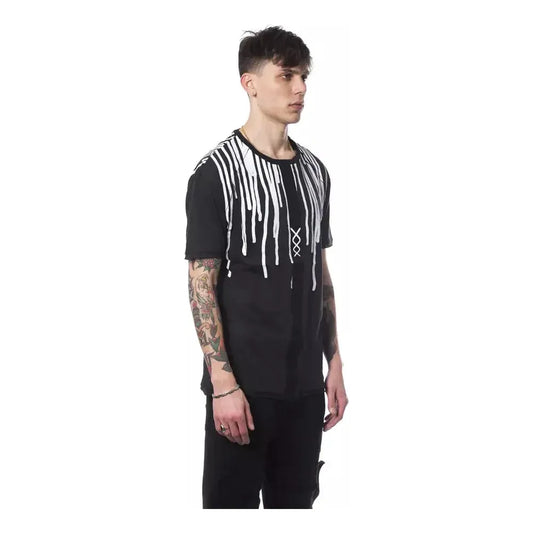 Nicolo Tonetto Black Cotton Men T-Shirt NI-12955-M