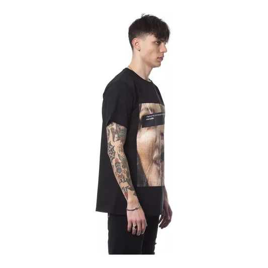 Nicolo Tonetto Black Cotton Men T-Shirt NI-12975-S